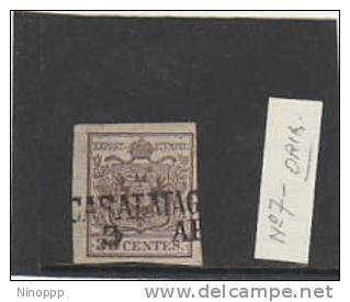 Italian States,Lombardy Venetia-1850 30c Brown Used And Signed Cat N 7 - Lombardo-Vénétie