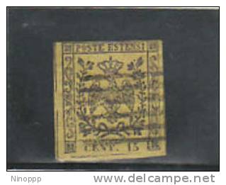 Italian States,Modena-1852 15c Yellow Used,genuine - Modena