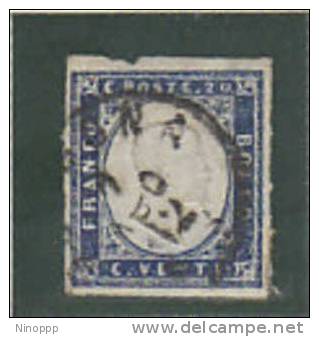 Italian States,Sardinia-1862 20c Blue Signed  Used Stamp - Sardinia