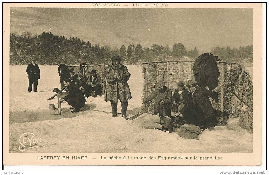 LAFFREY  - En Hiver , La Pèche à La Mode Des Esquimaux Sur Le Grand Lac - Other & Unclassified