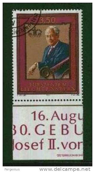 LIECHTENSTEIN-1986-Principe-unif.844-usato - Gebraucht