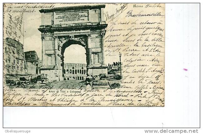 1899 TOP TOP 4 CACHETS ROMA ARCO DI TITO COLOSSEO - Colisée