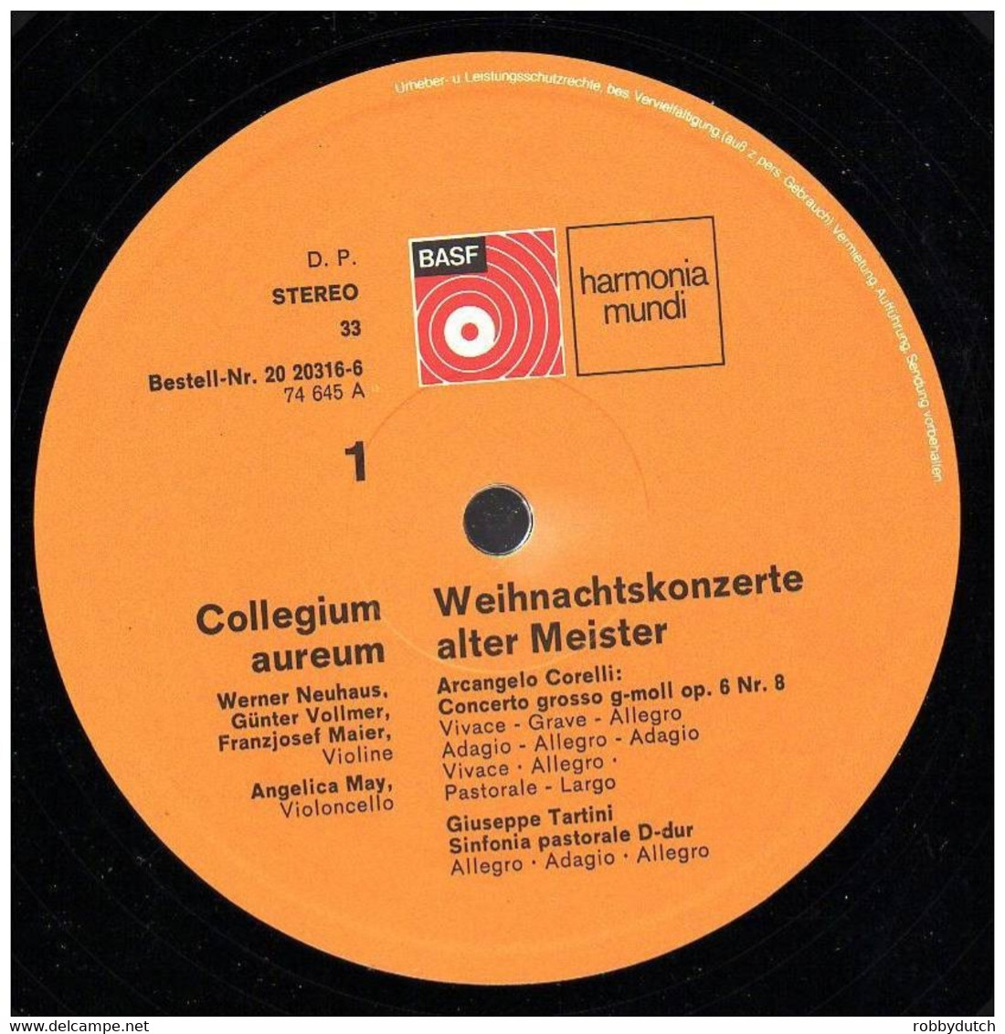 * LP *  COLLEGIUM AUREUM - WEIHNACHTSKONZERTE ALTER MEISTER (Germany Mint!!!) - Weihnachtslieder