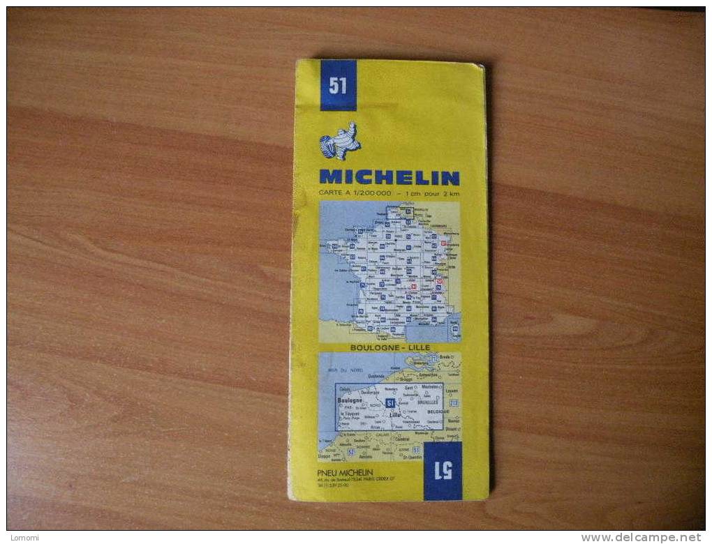Carte Routière Michelin N° 51 - Boulogne Sur Mer  - Lille - 1984  Trés Bon état - Autres & Non Classés