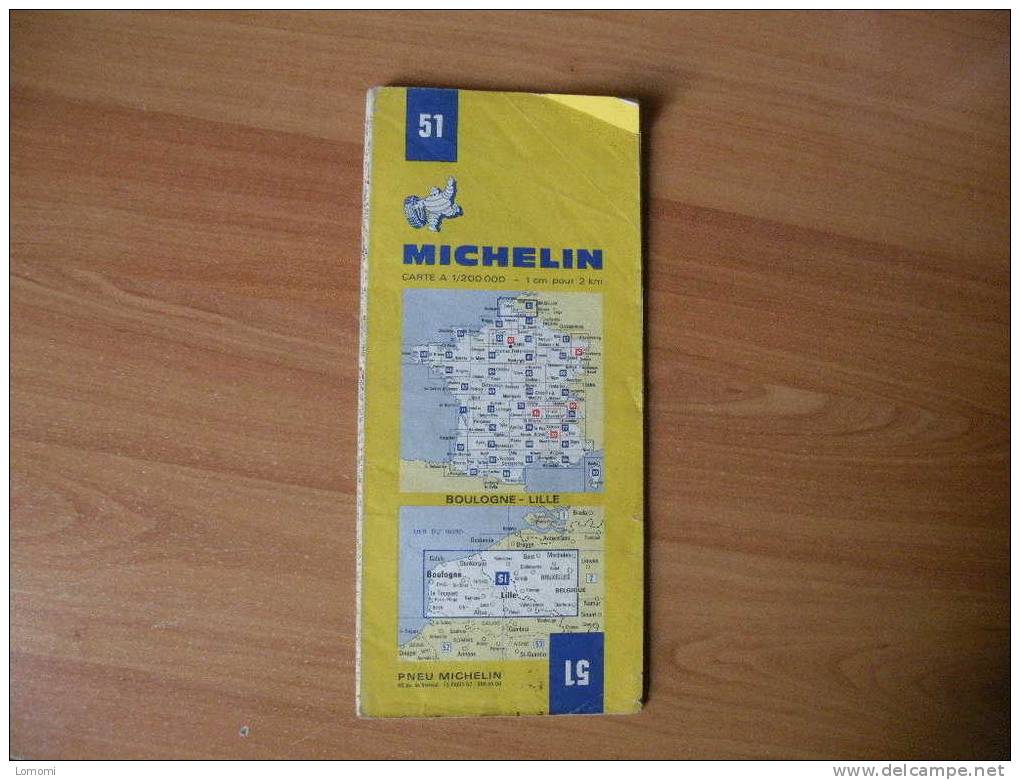 *Carte Routière Michelin N° 51 - Boulogne Sur Mer  - Lille - 1984  Trés Bon état - Cartes Routières