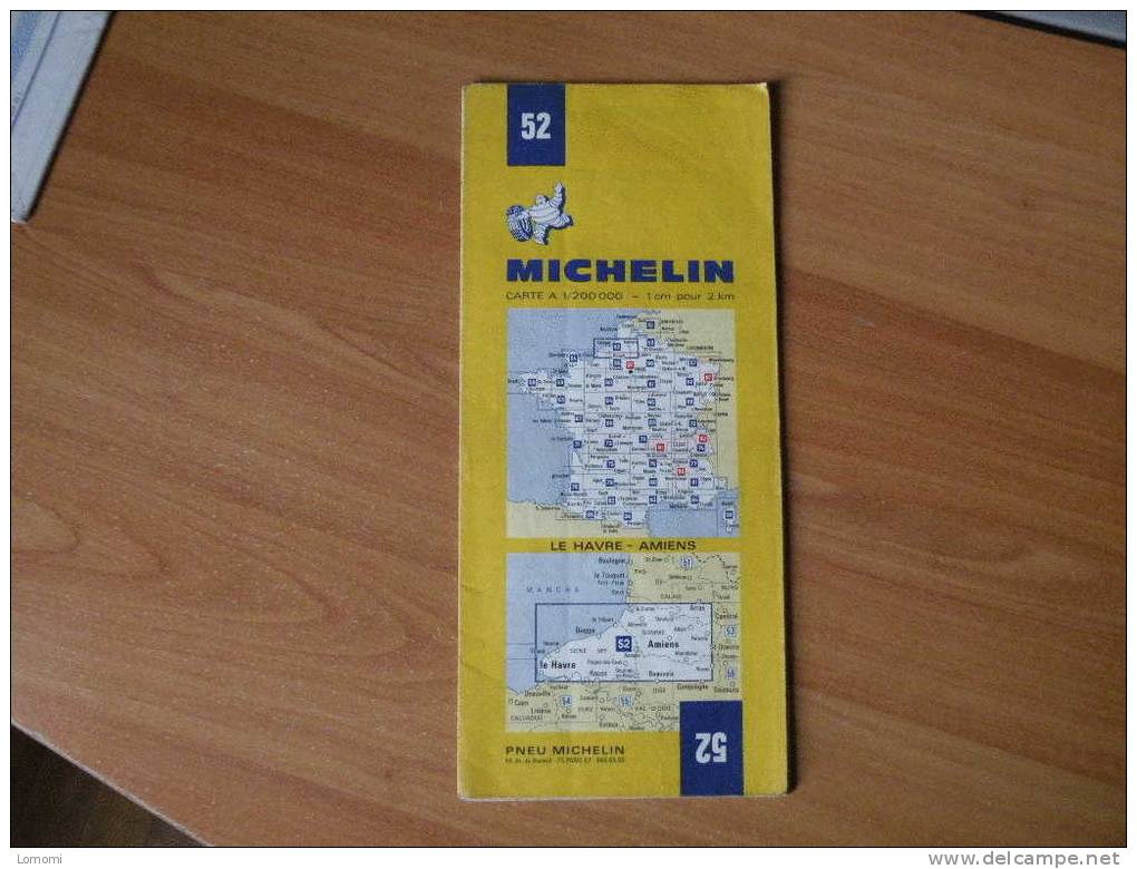 *Carte Routière Michelin N° 52 - Le Havre - Amiens - 1972  Trés Bon état - Cartes Routières