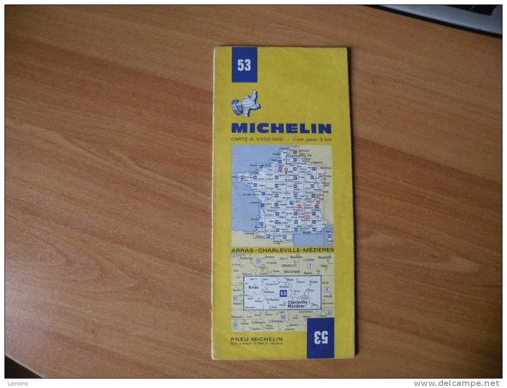 *Carte Routière Michelin N° 53 -  Arras - Charleville - Mézières - 1971  Trés Bon état - Wegenkaarten