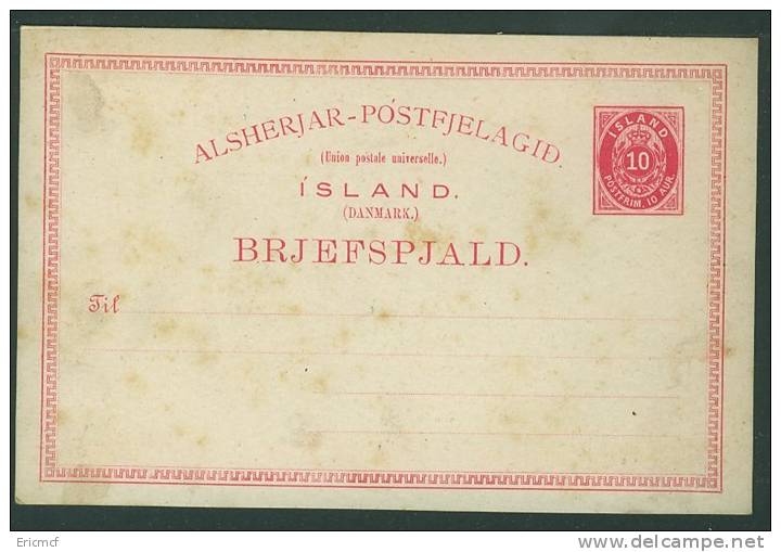 Iceland 10aur Postal Stationery Card Unused - Lettres & Documents