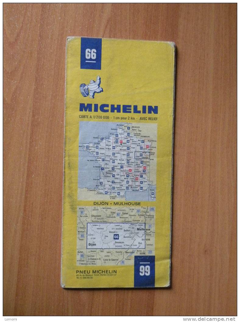 *Carte Routière Michelin N° 66 - Dijon - Mulhouse -  1974   Bon état - Cartes Routières