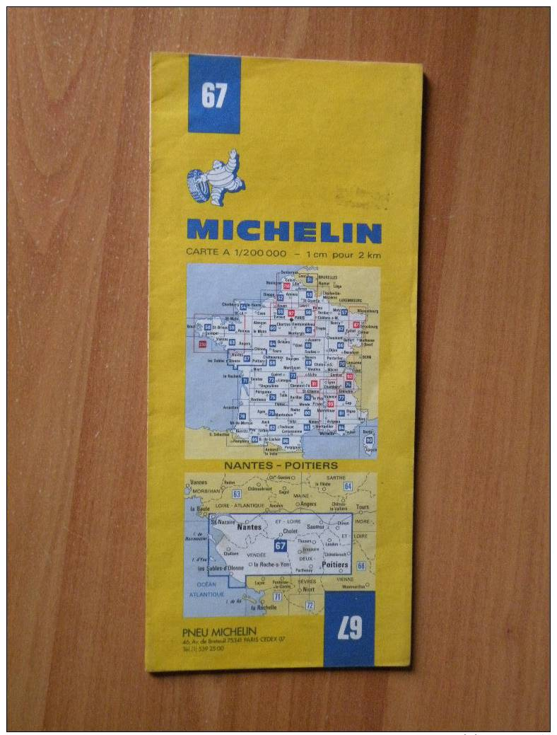 *Carte Routière Michelin N° 67 - Nantes - Poitiers -  1979  Trés Bon état - Cartes Routières