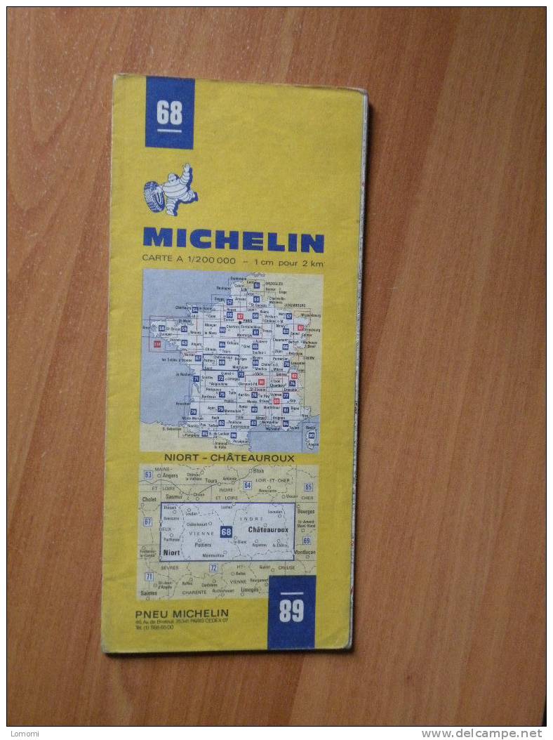 Carte Routière Michelin N° 68 - Niort - Châteauroux -  1975  Bon état - Autres & Non Classés