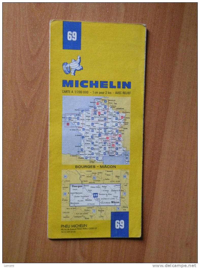 *Carte Routière Michelin N° 69 - Bourges - Mâcon -  1980  Trés Bon état - Roadmaps