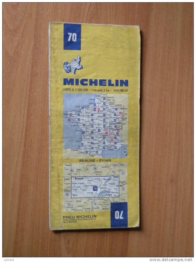 *Carte Routière Michelin N° 70 - Beaune - Evian - 1975  Bon état - Cartes Routières