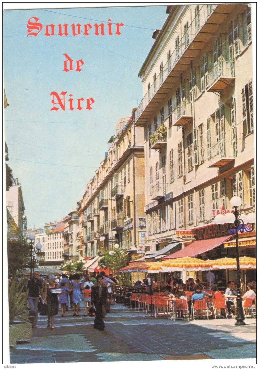 CPM Souvenir De NICE - La Rue Piètonne - Animée : Terrasse De Café - Places, Squares