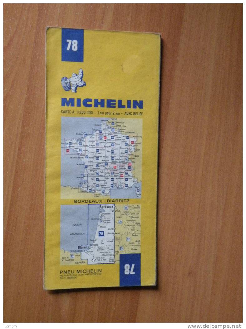 *Carte Routière Michelin N° 78 - Bordeaux - Biarritz - 1974 Trés Bon état - Cartes Routières