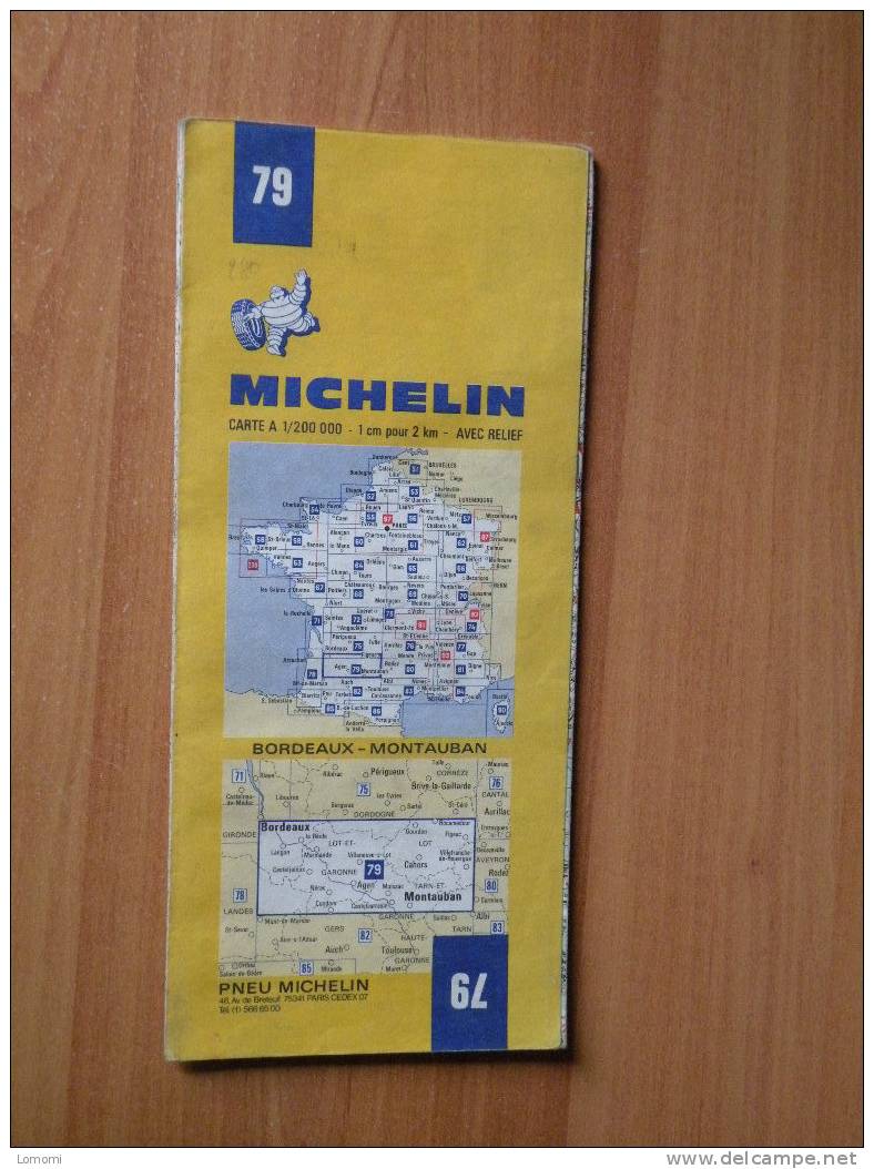 *Carte Routière Michelin N° 79 - Bordeaux - Montauban - 1975  Bon état - Cartes Routières