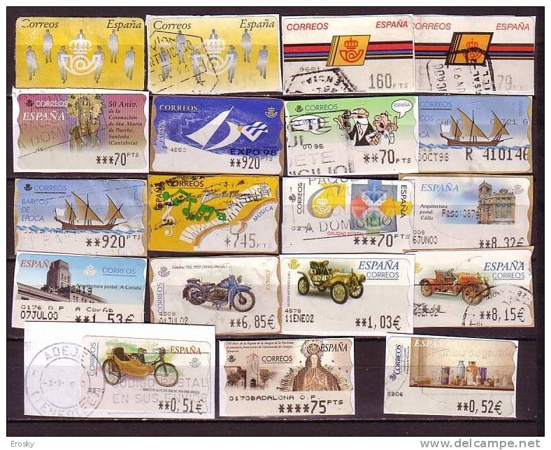 F1568 - ESPANA ESPAGNE LOTE DE SELLOS AUTOMATICOS - Collections