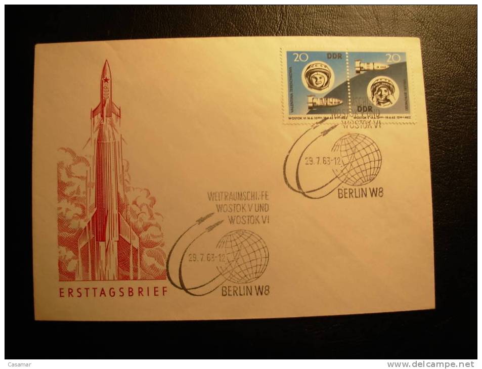 DDR Swostok 5 And Vostok 6 1963 Cover - Astronomy