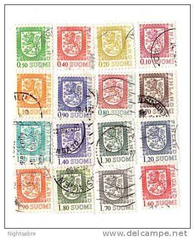 Finland 16 Different Definitives Used - 1975 (2488) - Oblitérés