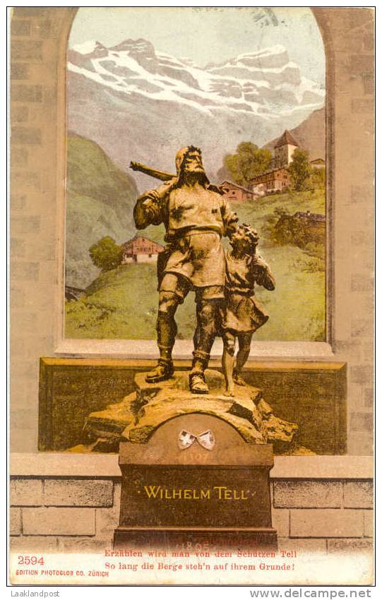 Austria PPC Wilhelm Tell, Goschenen 17-10-1906, Receiver Hoogstraten Belgium 9-10-1906 - Brieven En Documenten