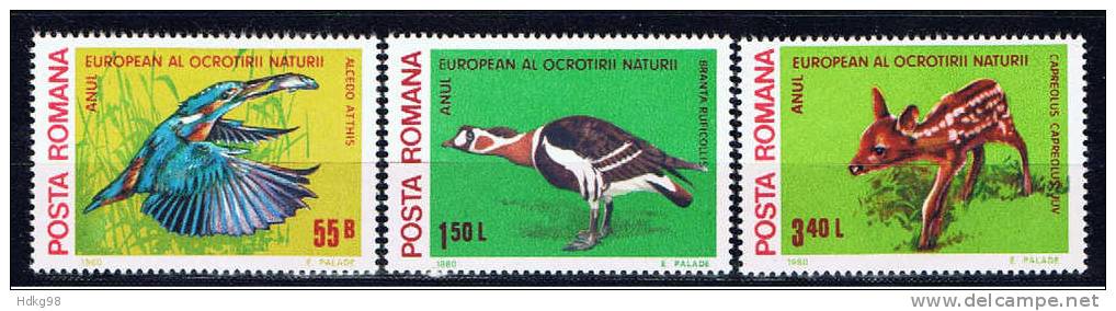 RO Rumänien 1980 Mi 3705-10** Mnh Tiere - Neufs