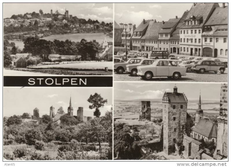 Stolpen (Saxony) Germany, Market Place Square, Spires, C1970s Vintage East Germany Postcard - Stolpen