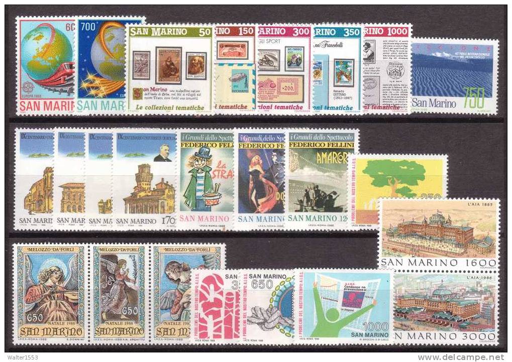 SAN MARINO ANNATA 1988 COMPLETA ** MNH - Full Years