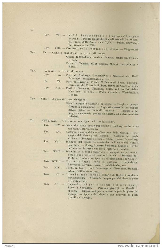 L.FRANZIUS:COSTRUZIONI MARITTIME-MARE,NAVE,PORTO,MOLO,FARO-277 INCISIONI-ATLANTE 30 TAVOLE LITOGRAFICHE-1897- - Textes Scientifiques