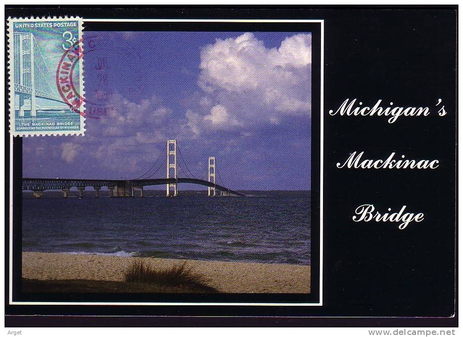 CARTE-MAXIMUM ETATS-UNIS N° Yvert 645 - N° US 1109 (Pont Mackinac)  Obl  28.7.88 - Maximum Cards