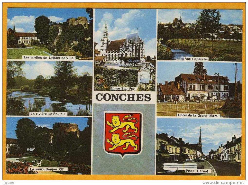 CONCHES - Eure - N°103 - Multi Vues Avec Blason Normandie - Non Circulée - Conches-en-Ouche