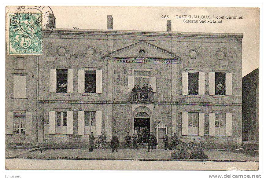 Carte Postale Ancienne Casteljaloux - Caserne Sadi Carnot - Militaires, Soldats - Casteljaloux