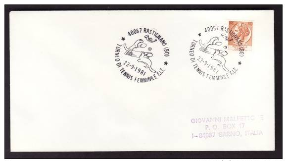 Italy Rastignano 1981 Women´s Tennis Tournament On Addressed Cover - Tenis