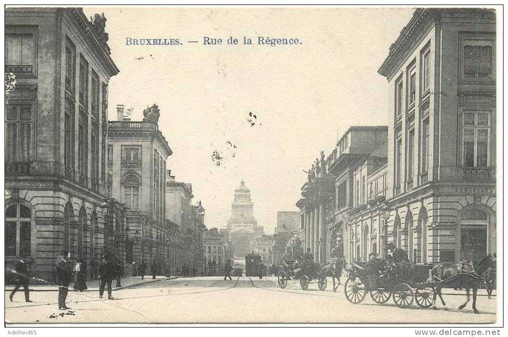 A Saisir: Bruxelles Rue De La Régence, Attelage 1906 à IJzendijke - Avenues, Boulevards