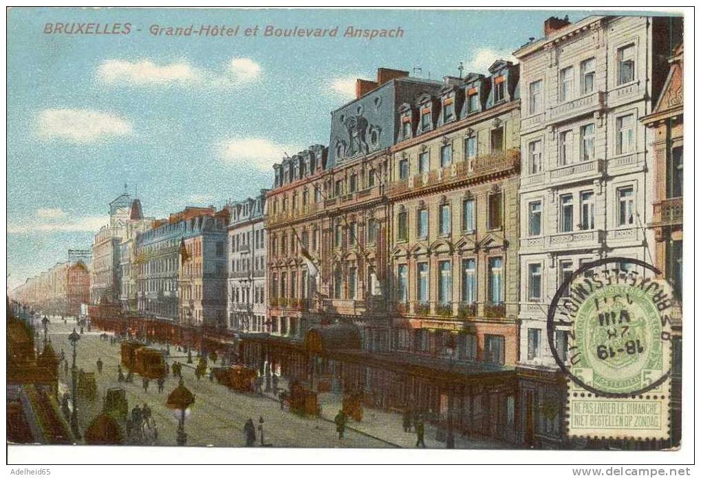 A Saisir: Bruxelles Grand Hotel Et Boulevard Anspach, 1911 Au Ministère Des Finances à Paris - Pubs, Hotels, Restaurants