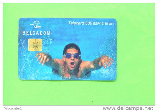 BELGIUM - Chip Phonecard/Sport/Swimming - Met Chip