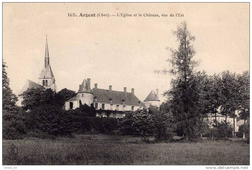 CPA 18 D'Argent Son église Et Son Château Vue De L'est - Argent-sur-Sauldre