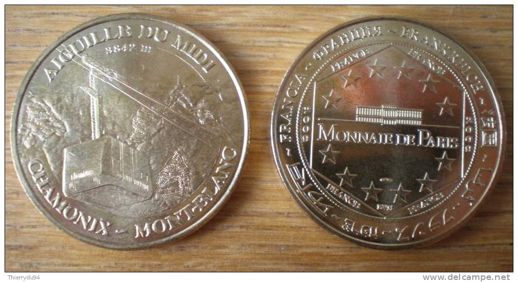 France Chamonix Mont Blanc Sommet De L'aiguille Du Pic Du Midi 2009 Telepherique Monnaie De Paris Medaille - 2009