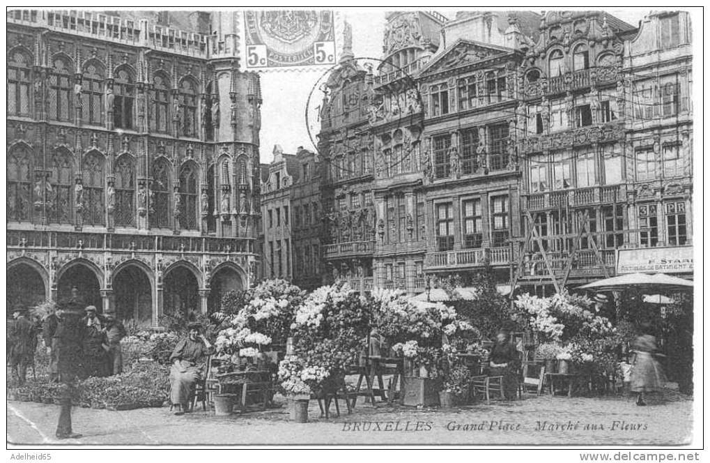 A Saisir Bruxelles Grand Place Le Marché Aux Fleurs Oblit. Chatelguyon - Marchés