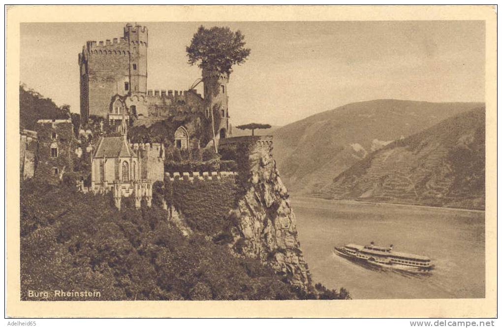Burg Rheinstein Mit Dampfer Um 1910 Cekade Kopfertiefdruck N° 1405 - Bingen