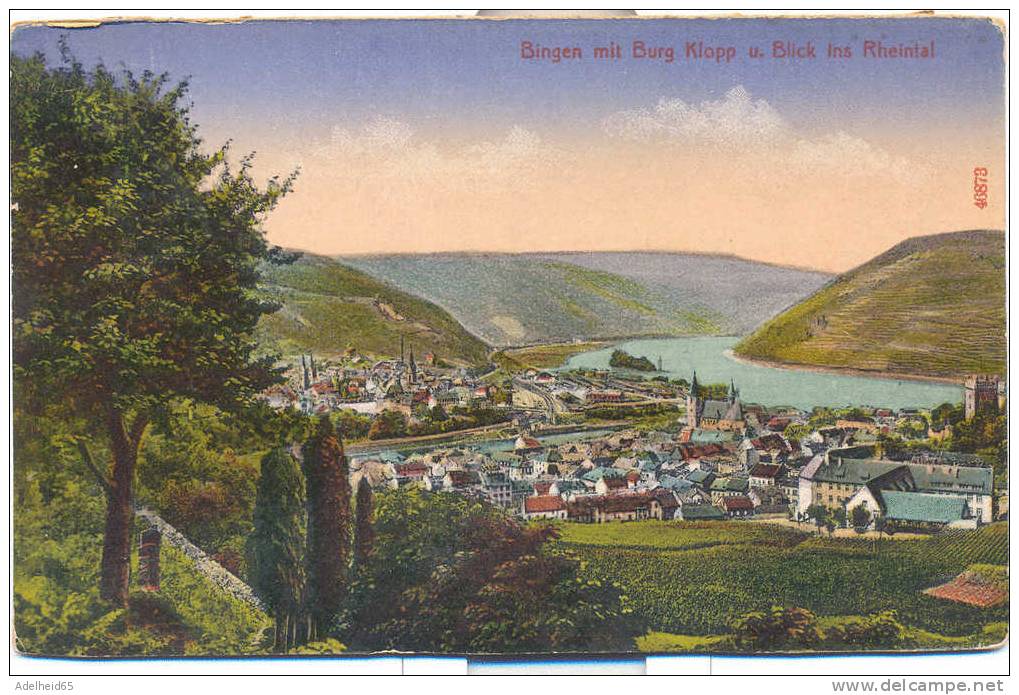 Ca 1910 Bingen Mit Burg Klopp Und Blick Ins Rheintall Stengel 46873 - Bingen