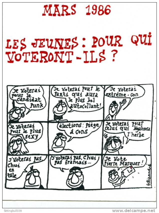 MARS 1986. LES JEUNES ET LE VOTE. CP, SERIGRAPHIE DE P. MARQUER. Tirage Lté 100 Ex Ntés Dessin De Filipandré. RARE! - Filipandre