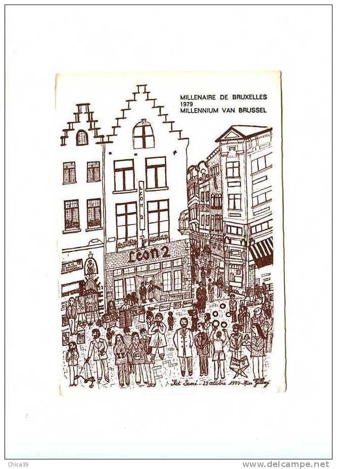 008677 - Millénaire De Bruxelles 1979 - Ilot Sacré,  Rue Des Bouchers   Format  15 X 10,5 Cm. - Festivals, Events