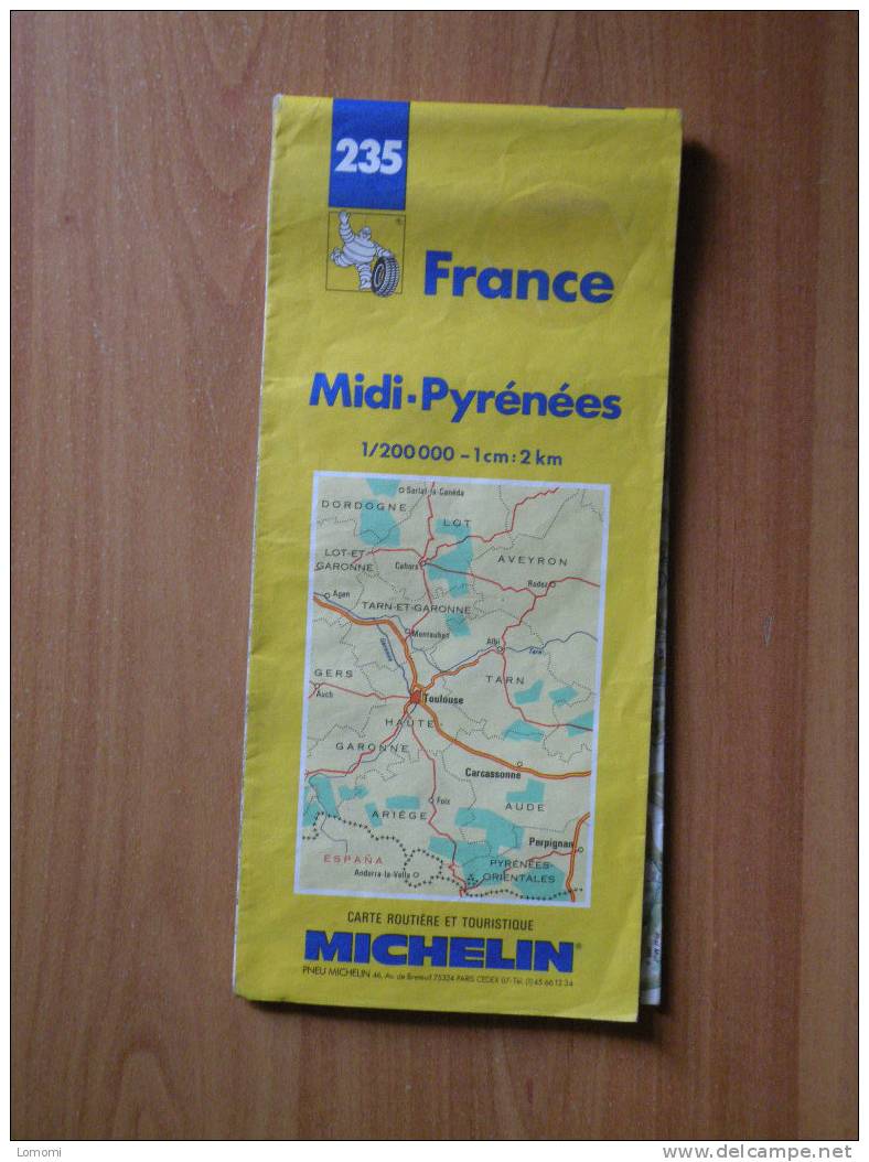 *Carte Routière Michelin N° 235 - France, Midi Pyrénées - 1994/1995 Trés Bon état - Cartes Routières