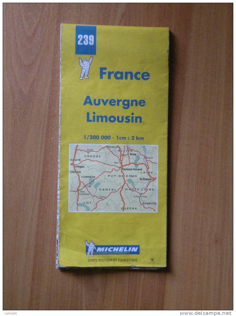 Carte Routière Michelin N° 239 - France, Auvergne Limousin - 1999 Trés Bon état - Altri & Non Classificati
