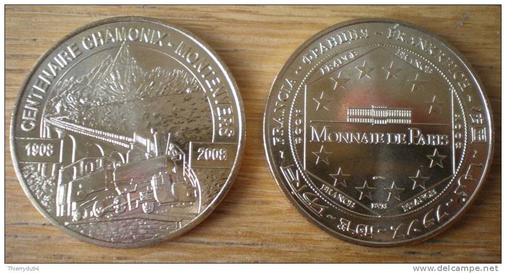 France Centenaire Train Chamonix Montenvers Monnaie De Paris 2009 Medaille - 2009