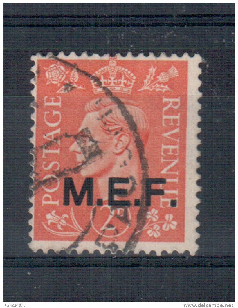 OCCUPAZIONE BRITANNICA M.E.F. 1942  TIRATURA DEL CAIRO 2 PENCE ANNULLATO - Ocu. Británica MEF