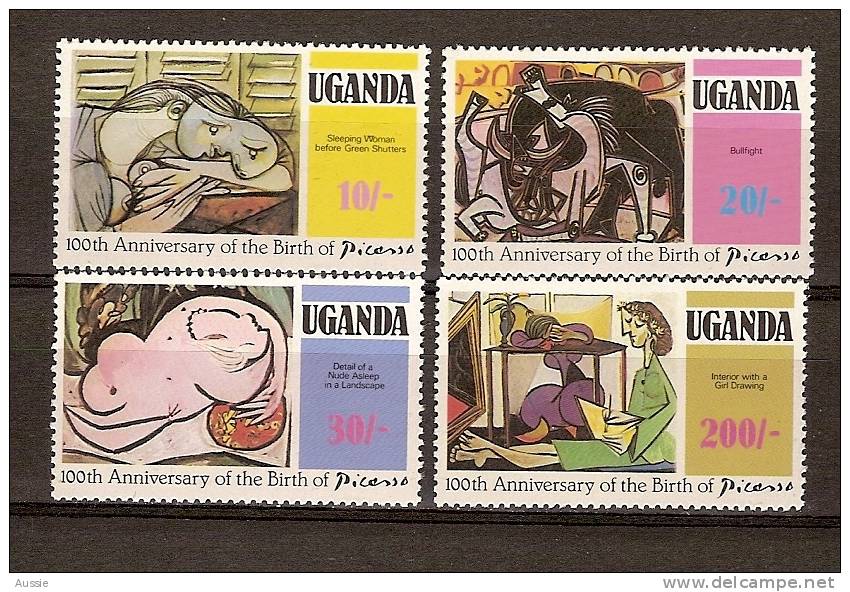 Ouganda Uganda Yvertn° 267-70 *** MNH Cote 6 € Pablo Picasso - Ouganda (1962-...)