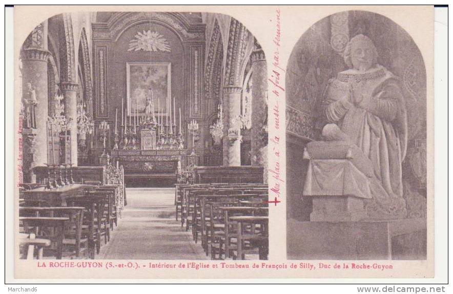 VAL D OISE.LA ROCHE GUYON.INTERIEUR DE L EGLISE ET TOMBEAU DE FRANCOIS DE SILLY DUC DE LA ROCHE GUYON - La Roche Guyon