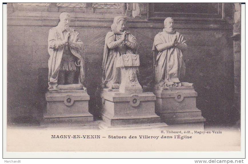 VAL D OISE.MAGNY EN VEXIN.STATUES DES VILLEROY DANS L EGLISE - Magny En Vexin