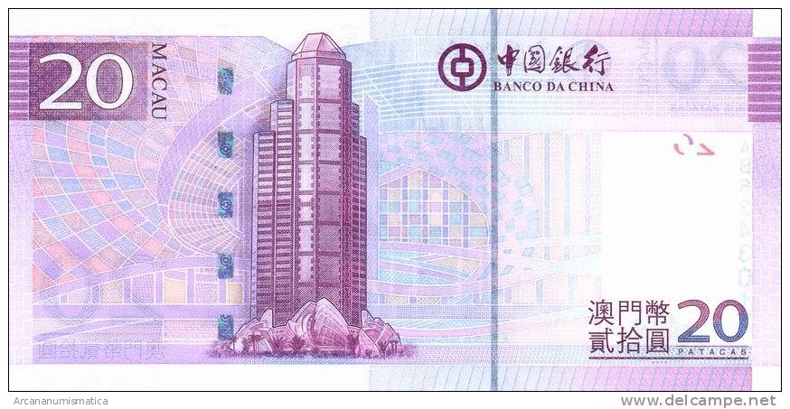 MACAU  (BANCO DE CHINA)   20  PATACAS    2008  (2009)  SC/UNC/PLANCHA      DL-6772 - Altri – Asia